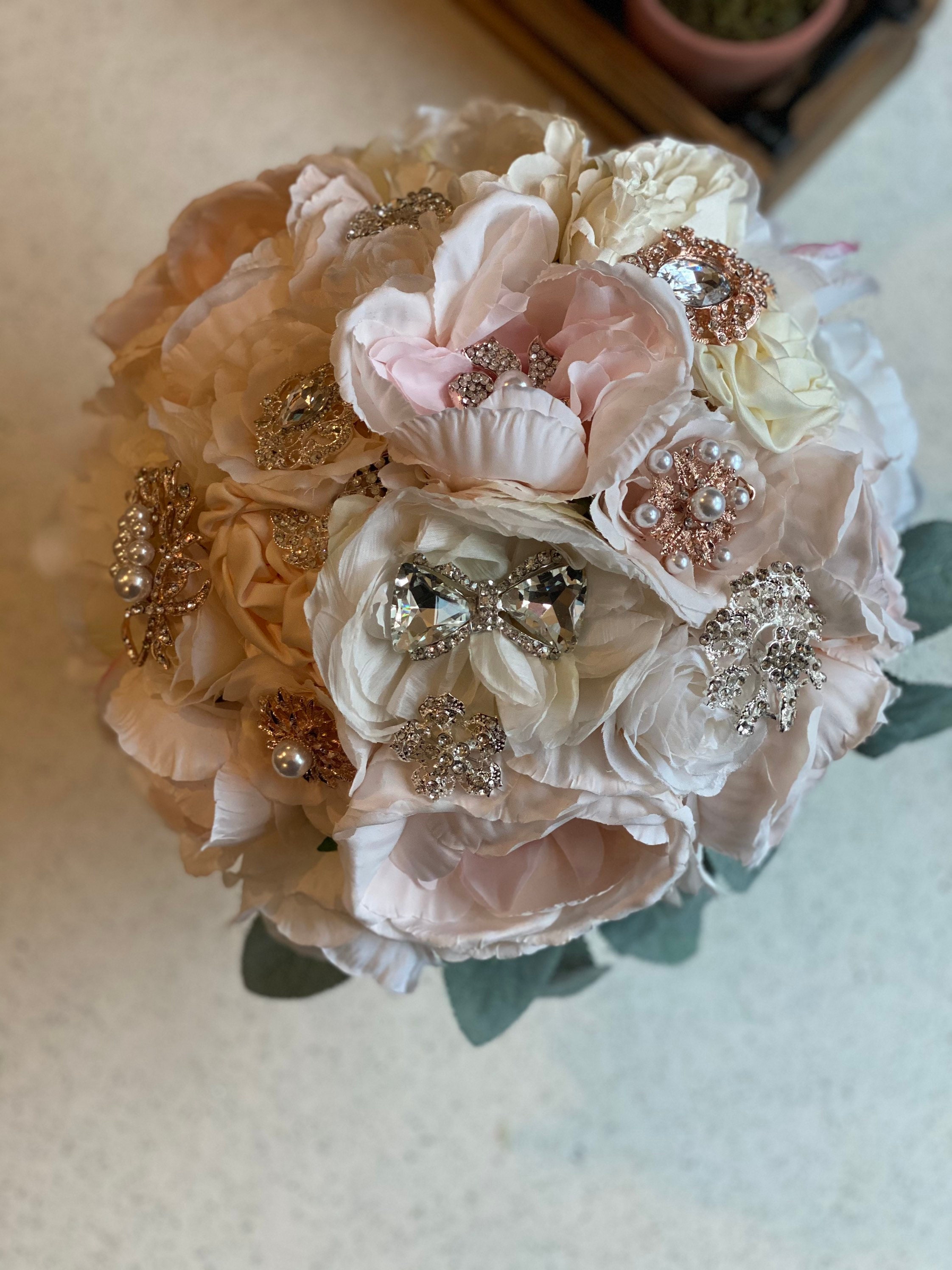 Custom Order Brooch Crystal Bouquet