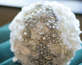 Custom Order brooch crystal petal  bouquet