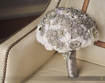 Custom Order rosette brooch crystal bouquet