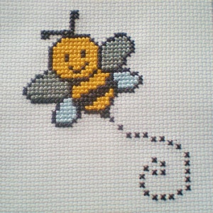 Hunnee the Bee Counted Cross Stitch Chart PDF Instant Download Great for Beginners and Children