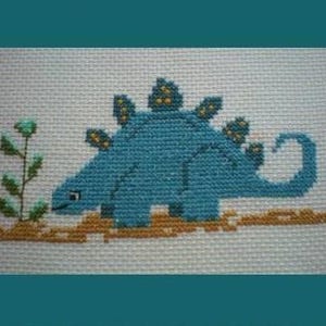 Counted Cross Stitch PDF Download Only Steg 'o' Saurus Super Cute little Dinosaur Jurassic Park