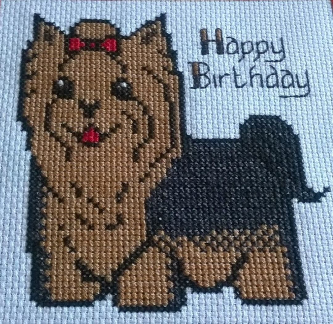 Counted Cross Stitch Yorkshire Terrier Instant PDF Download Etsy