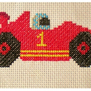 Racing Car Counted Cross Stitch PDF Instant Download Kids Children Kids Crafts Beginners