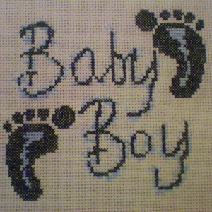 Kreuzstich Charts Baby Mädchen und Baby Jungen Süße Fußabdrücke Design PDF Sofort Download