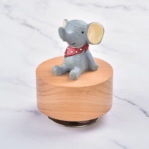 Wooden Elephant Music Box