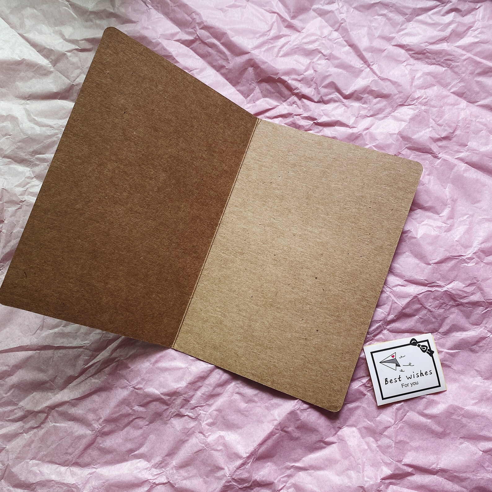 Kraft paper greeting card with Best Wishes stickers birthday Etsy