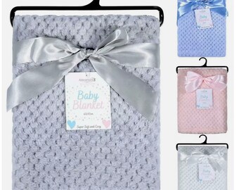 Personalised Baby Blanket Embroidered Super Soft Waffle Blankets with baby name personalised & design