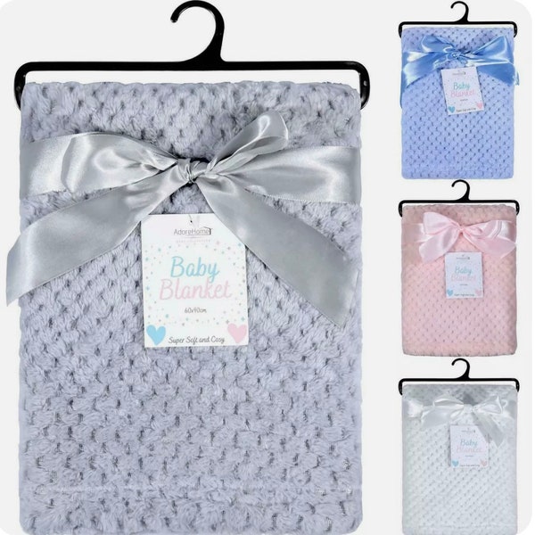 Couverture personnalisée pour bébé, super douce brodée, gaufres avec prénom et design personnalisés