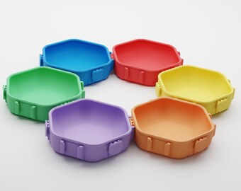 Wonder Trays - 6 Pack Hexagonal Board Game Token Trays | Interconnecting & Stackable | Rainbow Colours | Tabletop Accessories