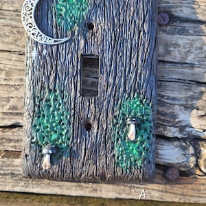 Glow in Dark Mushroom Outlet Cover – Woodland Forest Moon Plate – Fairycore Decor