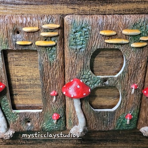 Handmade Glow-in-the-Dark Mushroom Outlet Cover
