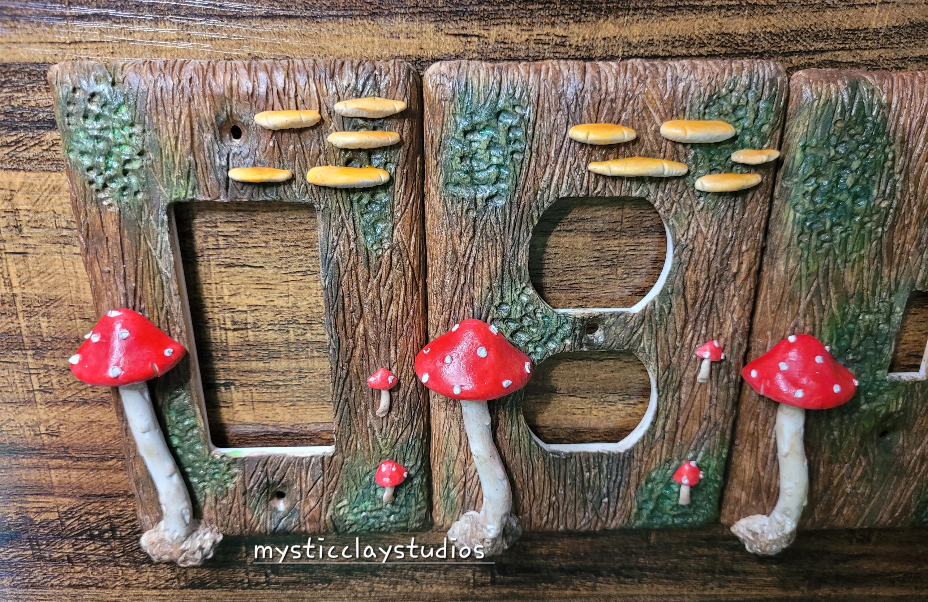 Handmade Glow-in-the-Dark Mushroom Outlet Cover