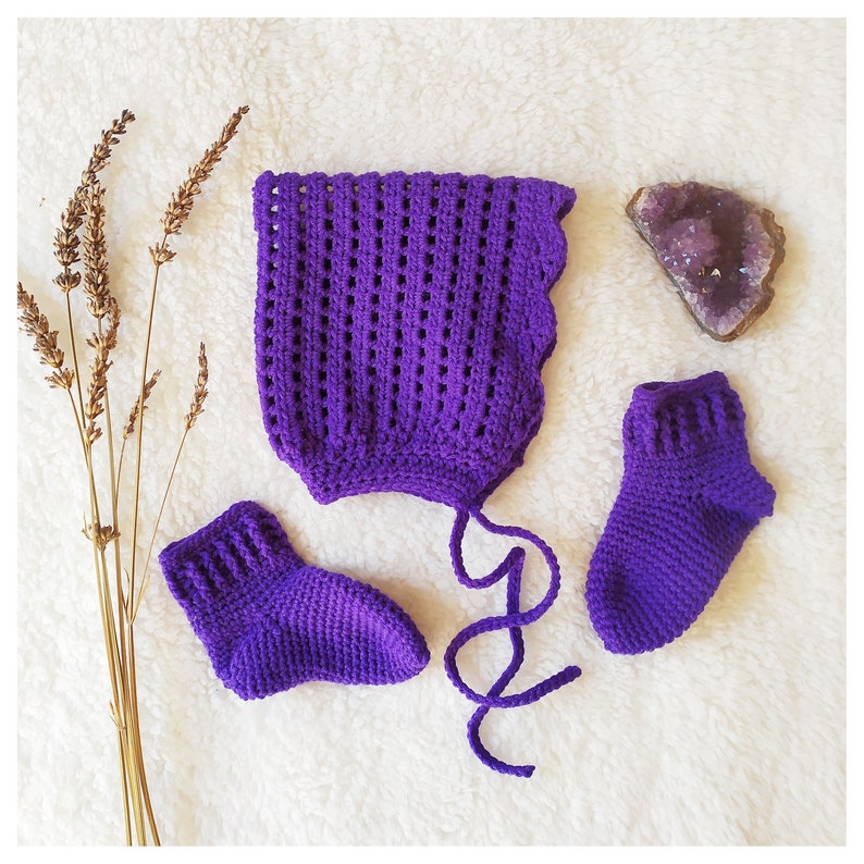Beguin Et Chaussons Bebe Naissance Fait Main Crochet Etsy