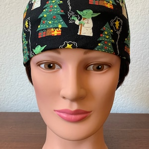 Unisex or Men’s Scrub Hat-Licensed Disney Star Wars Trim the Tree Cotton Fabric-Disney-USA Made-Scrub Caps-Surgical Cap-Nurse-Doctor-Dentist