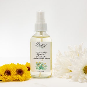 Calming Herbal Hydrosol Toner: Chamomile, Calendula, Thyme - 4 oz