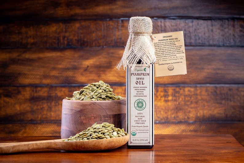 Certified Organic Pumpkin Seed Oil: Raw, Cold-Pressed, Wooden Barrel bild 3