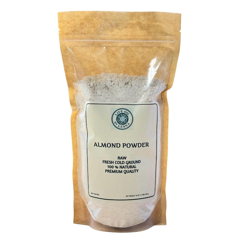 Poudre d'amandes crues moulues à froid : sans gluten, riche en protéines, fraîchement moulu image 2