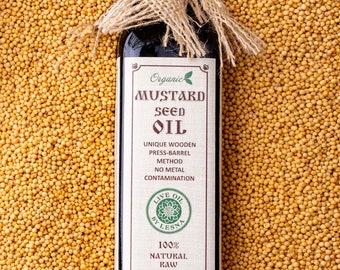 Certified Organic Mustard Seed Oil: Cold-Pressed, Wooden Barrel (250 ml)