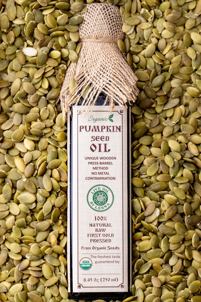 Certified Organic Pumpkin Seed Oil: Raw, Cold-Pressed, Wooden Barrel bild 1