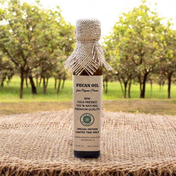 Raw Cold-Pressed Pecan Oil - From Certified Organic Pecans - Pure and Natural Culinary Delight