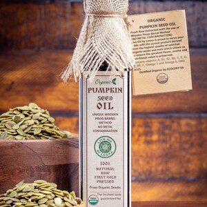 Certified Organic Pumpkin Seed Oil: Raw, Cold-Pressed, Wooden Barrel bild 2