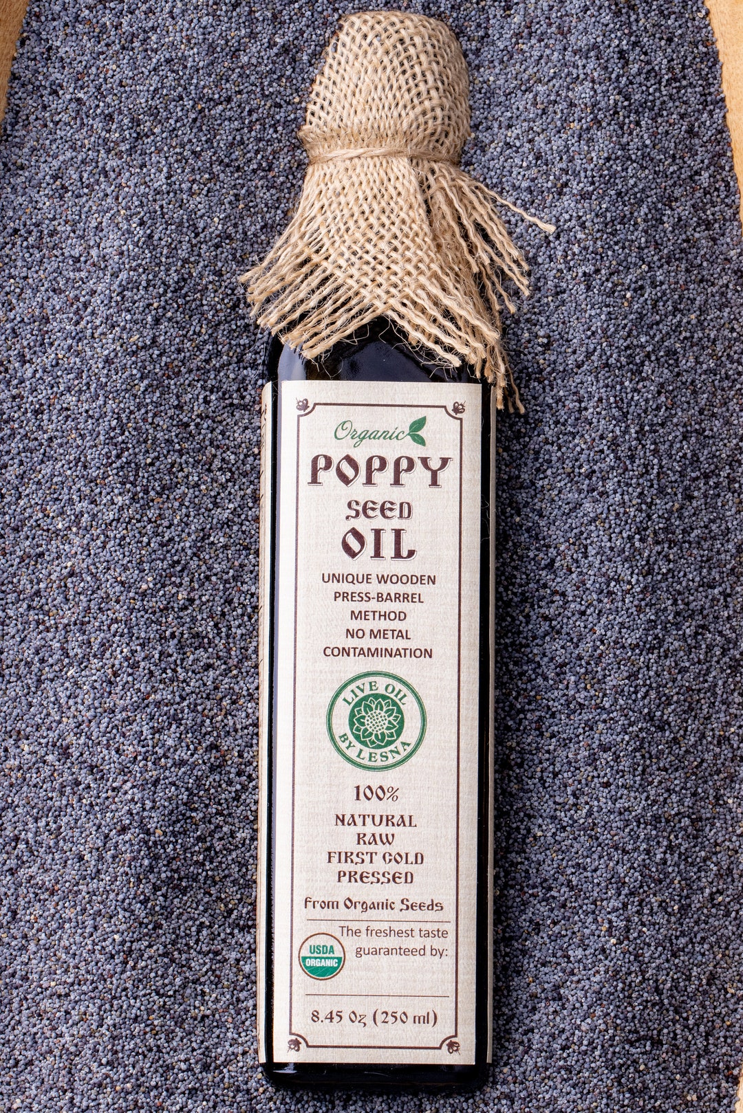 Certified Organic Raw Poppy Seed Oil Fresh Coldpressed Poppy Seed Oil