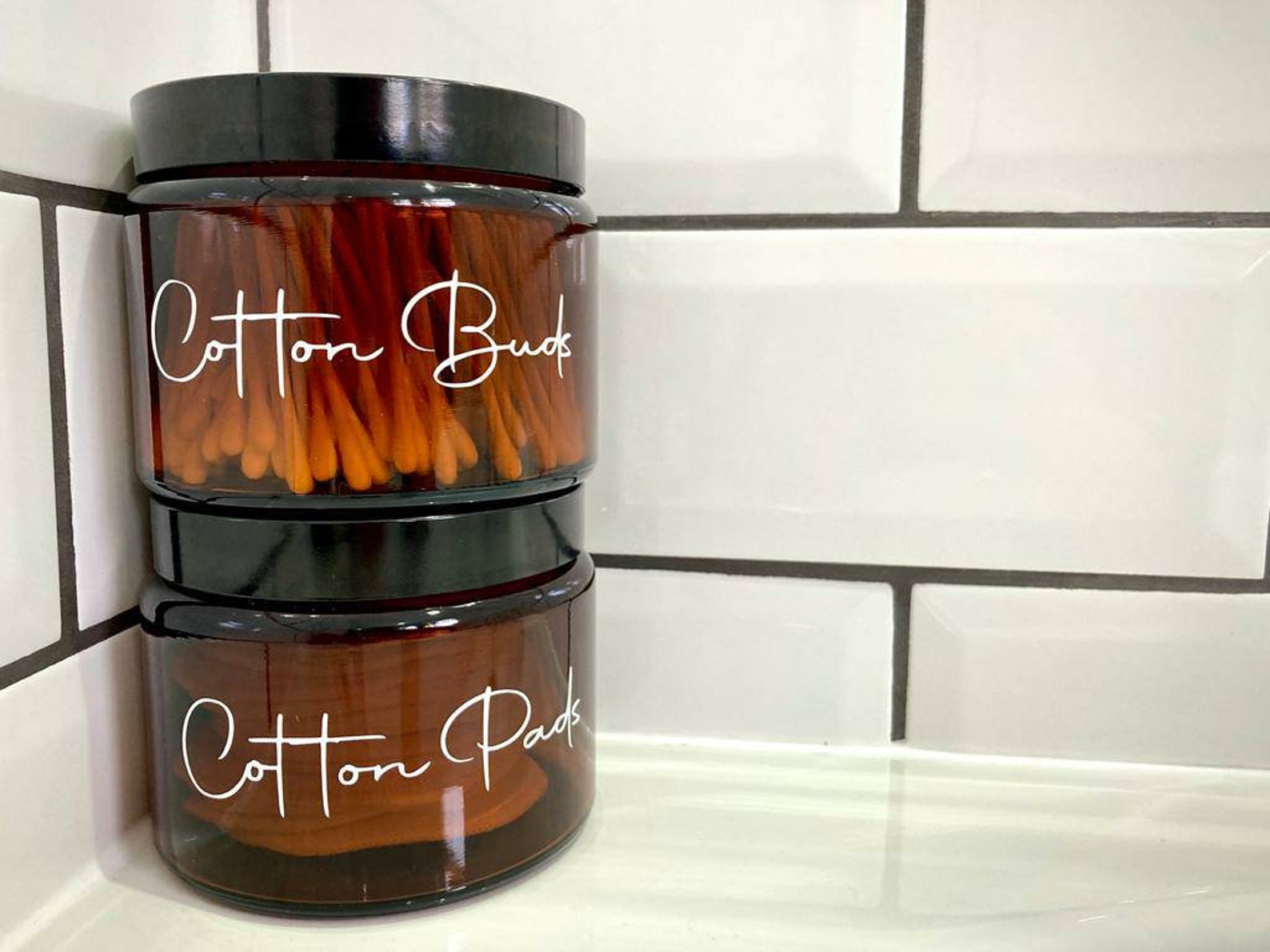 Amber Glass Jar with Vinyl Personalised Label 500ml Etsy