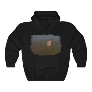 Horse hoodie Equestrian hoodie Horse gift Horse in mist Unisex Heavy Blend Hooded Sweatshirt