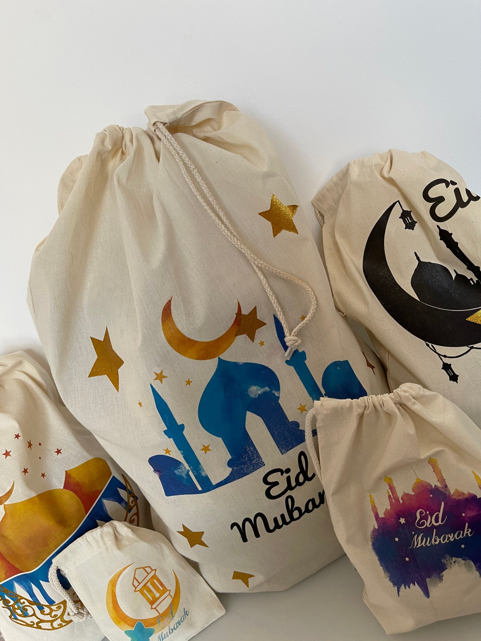 Personalised Eid gift bag sacks for the family in 5 different Etsy