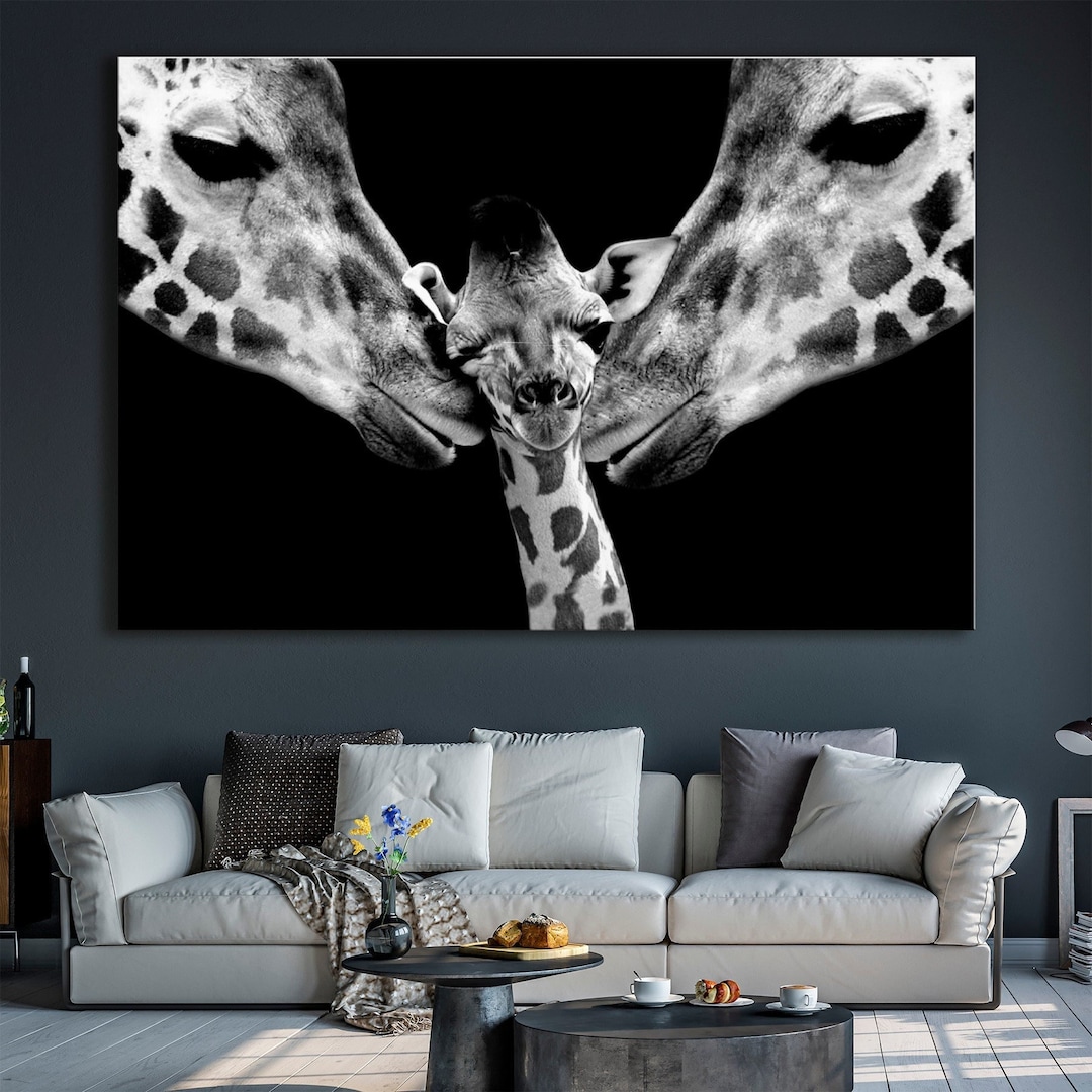 Giraffe Family Canvas Wall Art | Giraffe Printable Wall Art | Giraffe ...