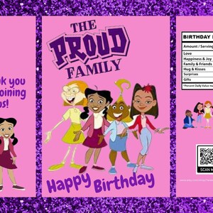 Birthday Party Favors The Proud Family Party Favors Treat Bags Printable Chip Bags