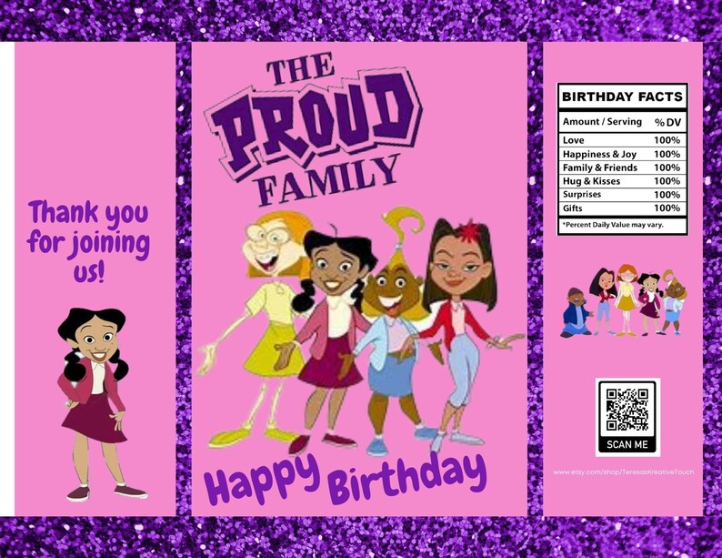 Birthday Party Favors The Proud Family Party Favors Treat Bags Printable Chip Bags