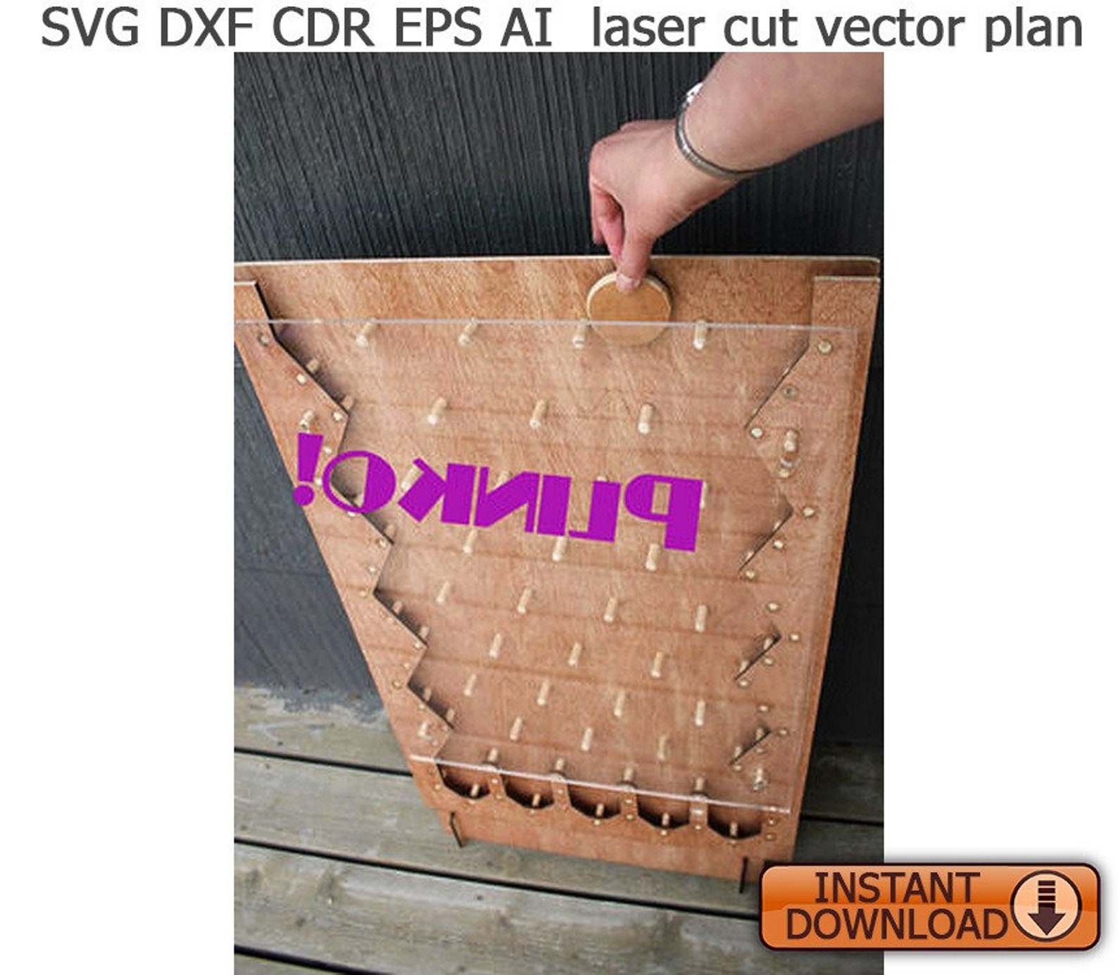 Plinko game. Laser cut Files SVG DXF CDR vector plans files | Etsy