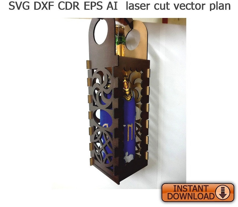 Laser cut Files SVG DXF CDR vector plans cnc cut files Instant download laser cut Champagne box cnc pattern