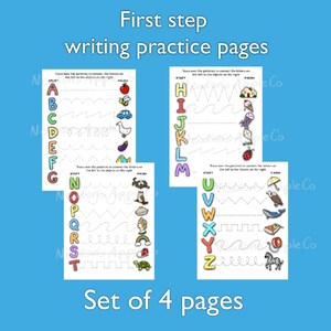 First step 3-5yrs preschool writing practice pages printable PDF