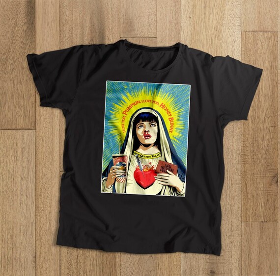 Uma Thurman Virgin Mary Shirt Pulp 
