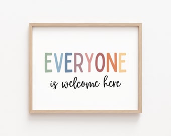 Everyone Is Welcome Here Safe Space Sign School Counselor Wall Art Therapy Office Decor All Are Welcome Equality Diversity Inclusion Poster