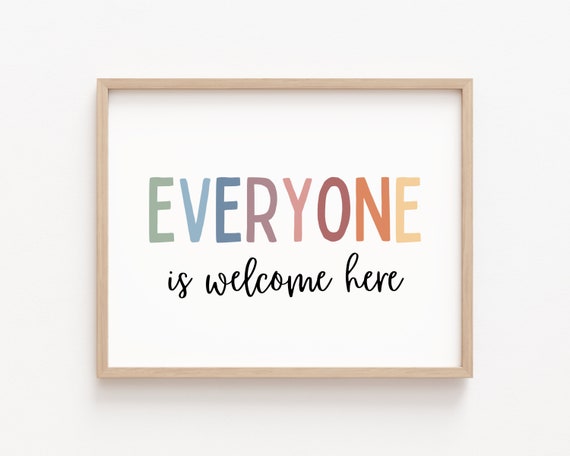 Everyone Is Welcome Here Safe Space Sign School Counselor Wall Art Therapy Office Decor All Are Welcome Equality Diversity Inclusion Poster
