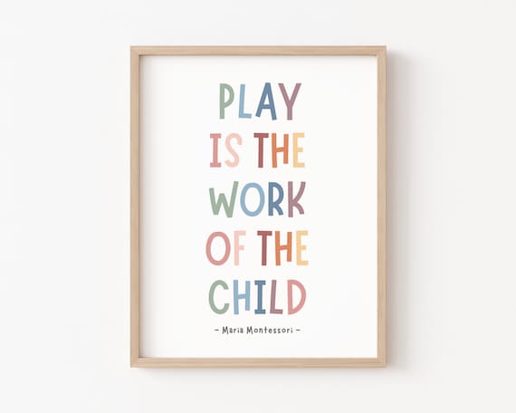 Play is The Work of The Child, Boho Classroom Decor, Play Therapy, Montessori Poster, Play Room Decor, School Social Work, Homeschool Decor