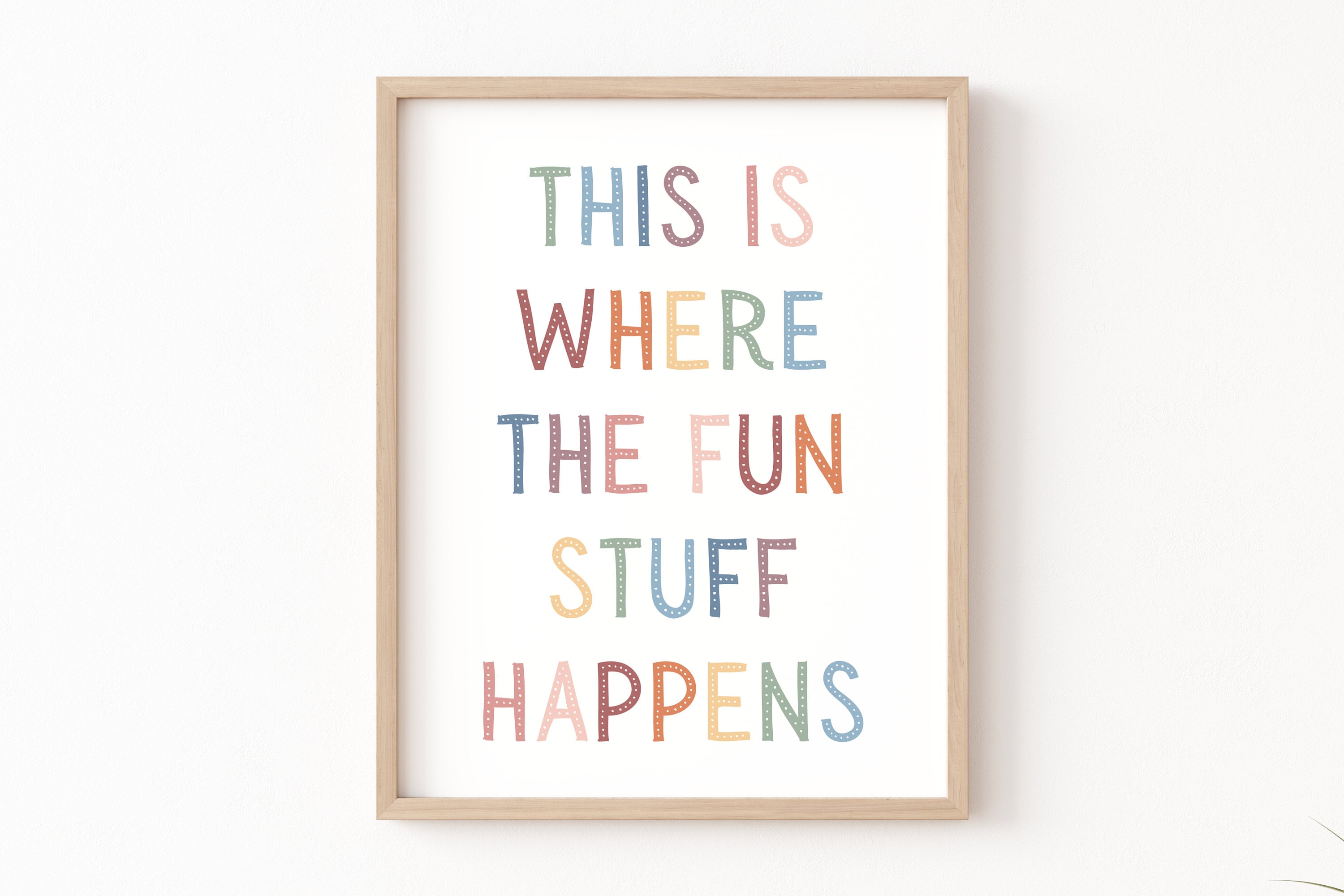 This is Where the Fun Stuff Happens Nursery Wall Art Digital Print, Kids Playroom Decor Gender Neutral Art, Childrens Bedroom Decor Poster