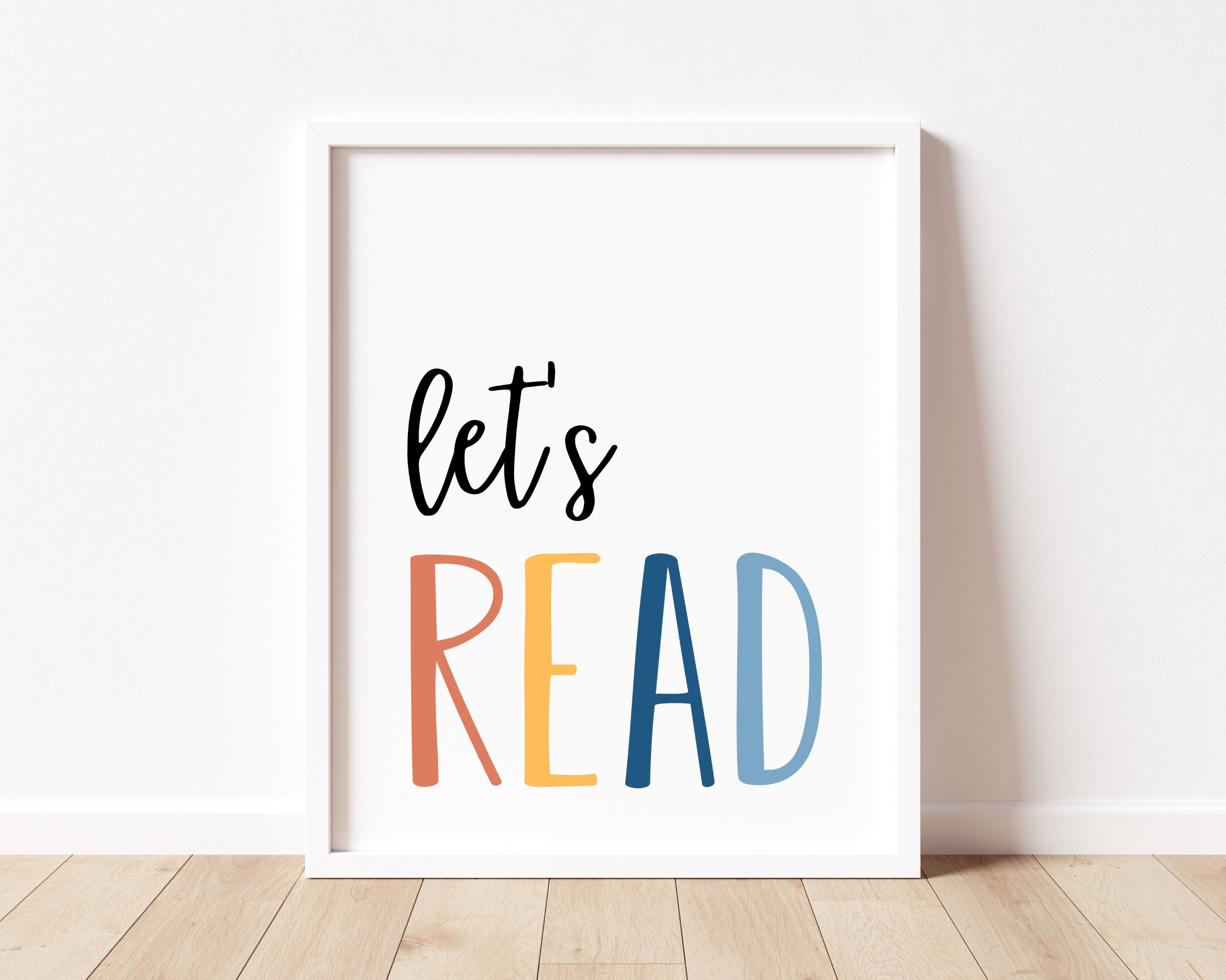 Let's Read Sign, Playroom Printable, Kids Read Wall Art, Playroom ...