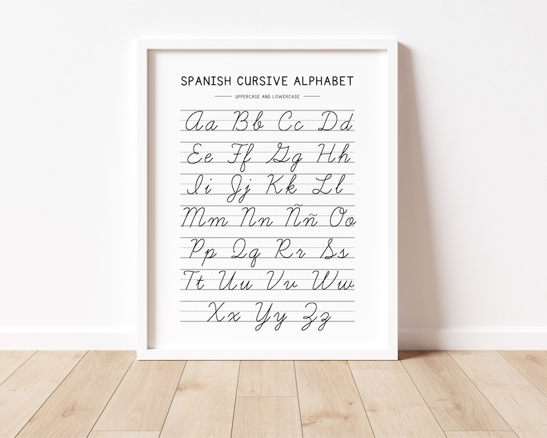 Spanish Cursive Alphabet Spanish ABC Homeschool Classroom Etsy