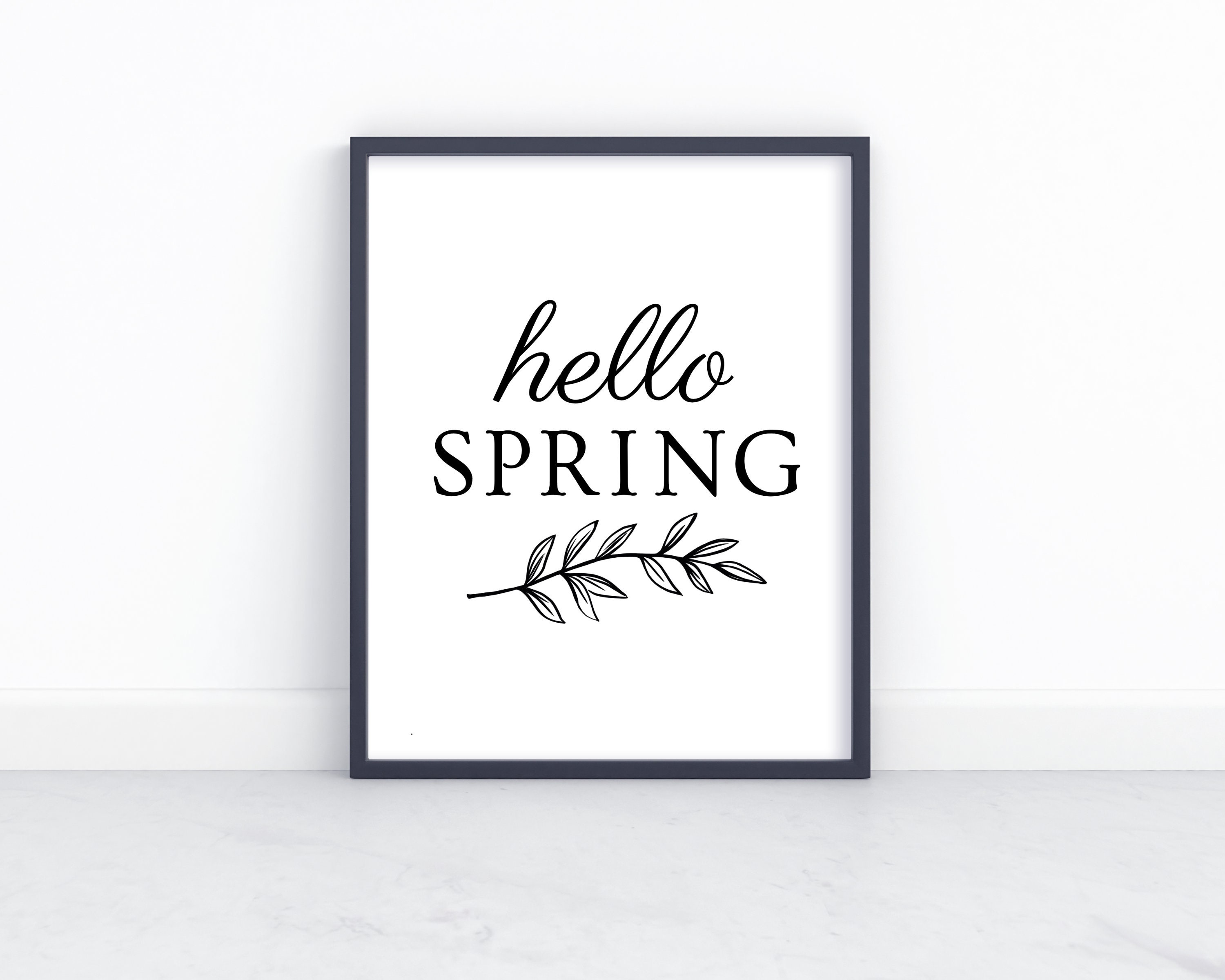 Hello Spring Printable, Printable Wall Art, Hello Spring Sign ...