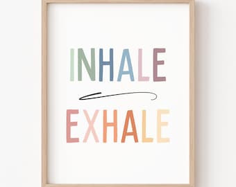 Inhale Exhale Printable Coping Skills Grounding Techniques Mental Health Poster Calm Corner Therapy Office Decor School Counselor Growth