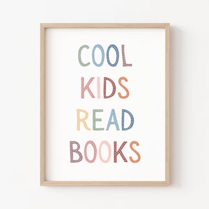 Cool Kids Read Books, Boho Classroom Decor, Reading Corner Wall Art, Playroom Wall Decor, Read Sign, Classroom Posters, Story Time Sign