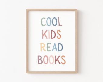 Cool Kids Read Books, Boho Classroom Decor, Reading Corner Wall Art, Playroom Wall Decor, Read Sign, Classroom Posters, Story Time Sign