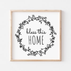 Bless This Home Printable, Welcome Sign, Living Room Wall Art, Entryway Wall Decor, Bless Our Home, Family Quote Print, Bless This Home Sign