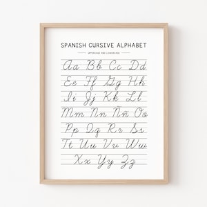 Spanish Cursive Alphabet, Spanish ABC, Homeschool Classroom Posters, Educational Posters, Bilingual Classroom, Cursive Handwriting Chart