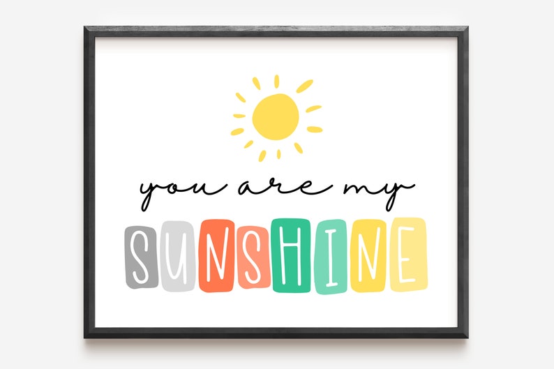 You Are My Sunshine Printable Wall Art, Pastel Playroom, Playroom Printable, Boys Playroom Decor, You Are My Sunshine Print, Kids Printables image 2