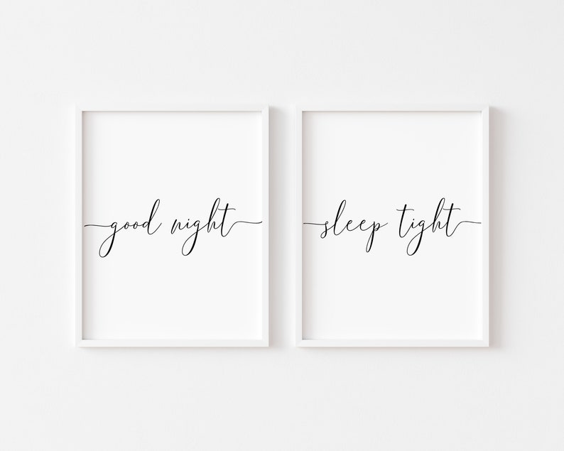 Good Night Sleep Tight Printable Master Bedroom Wall Decor - Etsy
